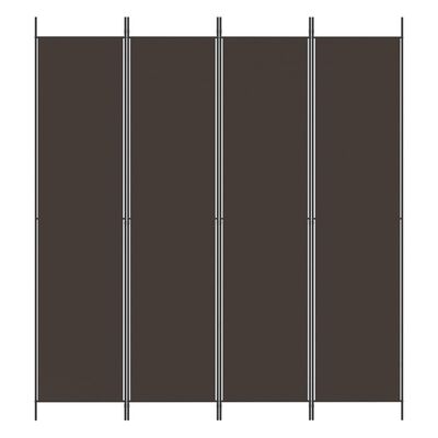 vidaXL Parawan 4-panelowy, brązowy, 200x220 cm, tkanina