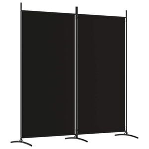 vidaXL Parawan 2-panelowy, czarny, 175x180 cm, tkanina