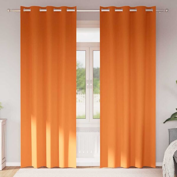 vidaXL Firany blackout z kółkami 2 pcs Jasnopomarańczowy 225 x 140 cm