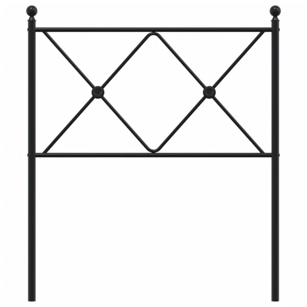 vidaXL Metalowe wezgłowie, czarne, 80 cm