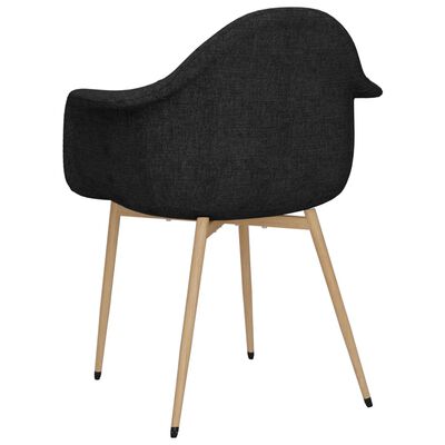 vidaXL Krzesło do jadalni z materiałowym, czarnym wykończeniem