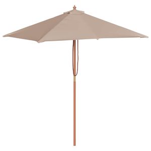 vidaXL Parasol ogrodowy na drewnianym słupku, 150 x 200 cm, taupe