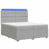 vidaXL Ł&oacute;żko z box spring LED z materacem jasnoszary 200 x 200 cm