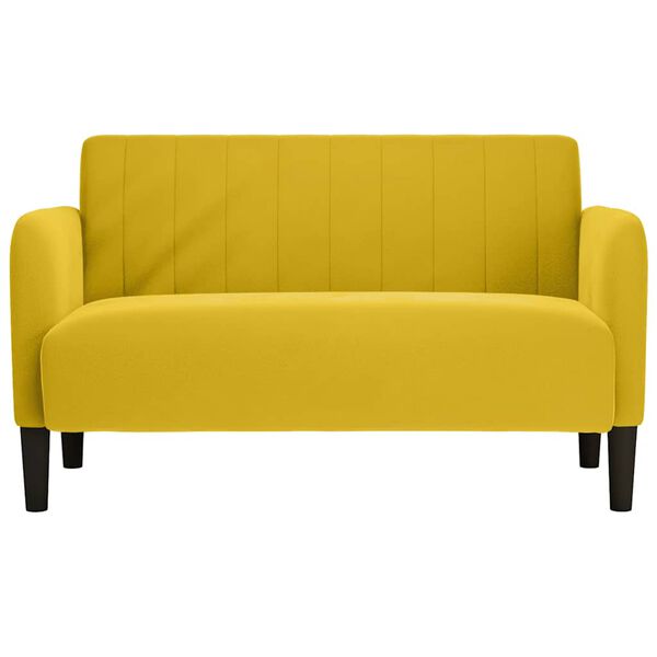 vidaXL Sofa dwuosobowa ż&oacute;łta 109 cm aksamitna