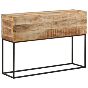 vidaXL Stolik konsolowy, 110x30x75 cm, surowe drewno mango i żelazo