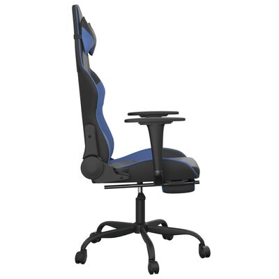 vidaXL Masujący fotel gamingowy z podnóżkiem, czarno-niebieski