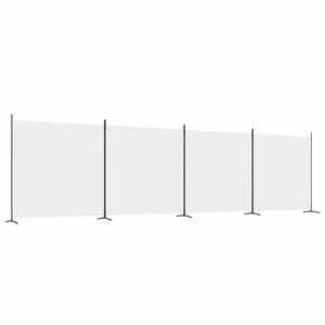 vidaXL Parawan 4-panelowy, biały, 698x180 cm, tkanina