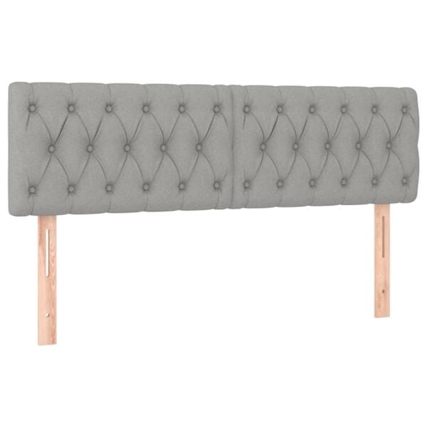 vidaXL Zagł&oacute;wki do ł&oacute;żka, 2 szt., jasnoszare, 72x7x78/88 cm, tkanina