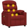 vidaXL Elektryczny fotel masujący, winna czerwień, tkanina
