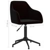 vidaXL Obrotowe krzesło stołowe, czarne, obite aksamitem
