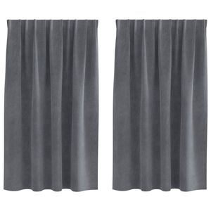 vidaXL Zasłony zaciemniające 2 pcs Jasnoszary 140 x 140 cm Aksamit