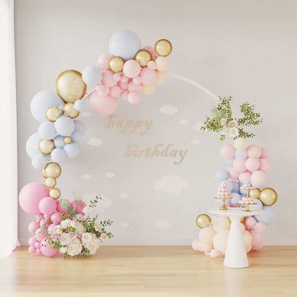 vidaXL Łuk Ślubny Biały 220 x 45 x 200 cm Stal