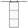 vidaXL Drzwi przesuwne z osprzętem, szkło ESG i aluminium, 76x205 cm