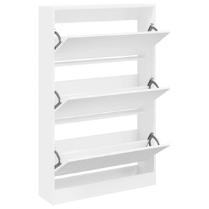 vidaXL Szafka na buty, biała, 80x21x125,5 cm, materiał drewnopochodny