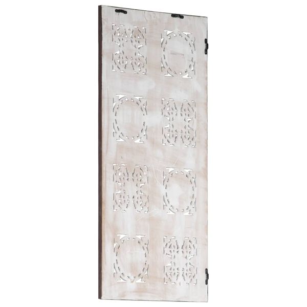 vidaXL Ręcznie rzeźbiony panel ścienny, MDF, 40x80x1,5 cm, brąz i biel