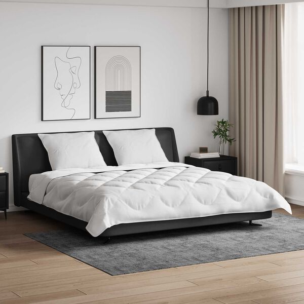 vidaXL Duvet z poduszkami z poduszką 3 pcs Biały Mikrofibra