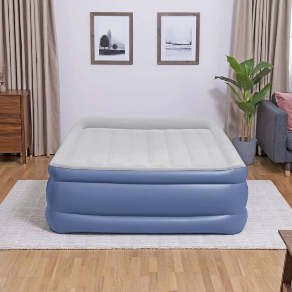 Bestway Dmuchane łóżko Tritech, 2-os., 203x152x56 cm, niebiesko-szare