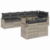 vidaXL Zestaw Sof na Ogród z poduszką 9 pcs Jasnoszary Rattan poli