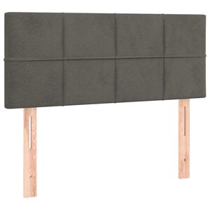vidaXL Zagł&oacute;wek do ł&oacute;żka, ciemnoszary, 100x5x78/88 cm, aksamit