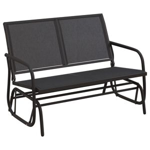 vidaXL Huśtawka ogrodowa, czarna, 120,5x76x86,5 cm, textilene i stal