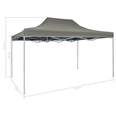 vidaXL Rozkładany namiot, pawilon 3 x 4,5 m, antracytowy