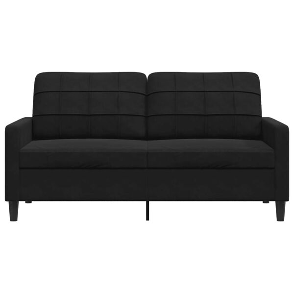 vidaXL Sofa 2-osobowa, czarna, 140 cm, tapicerowana aksamitem