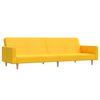 vidaXL 2-osobowa kanapa z podn&oacute;żkiem, ż&oacute;łta, tapicerowana tkaniną