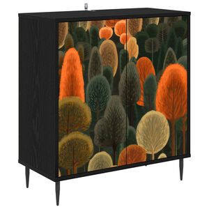 vidaXL Bufet ZAANDAM Czarny dąb 69 x 33 x 76 cm Drewno inżynieryjne