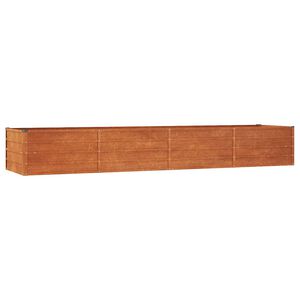 vidaXL Podwyższona donica, rdzawa, 320x80x45 cm, stal kortenowska