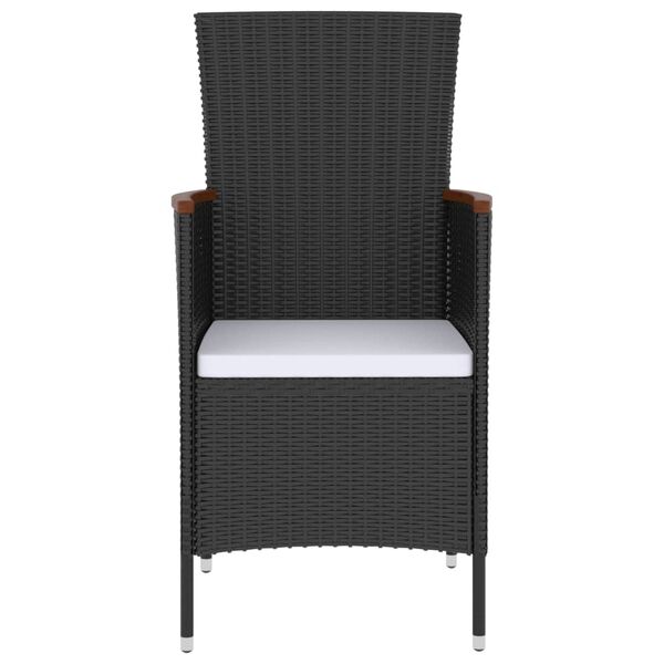 vidaXL 5-cz. zestaw mebli ogrodowych z poduszkami, rattan PE, czarny