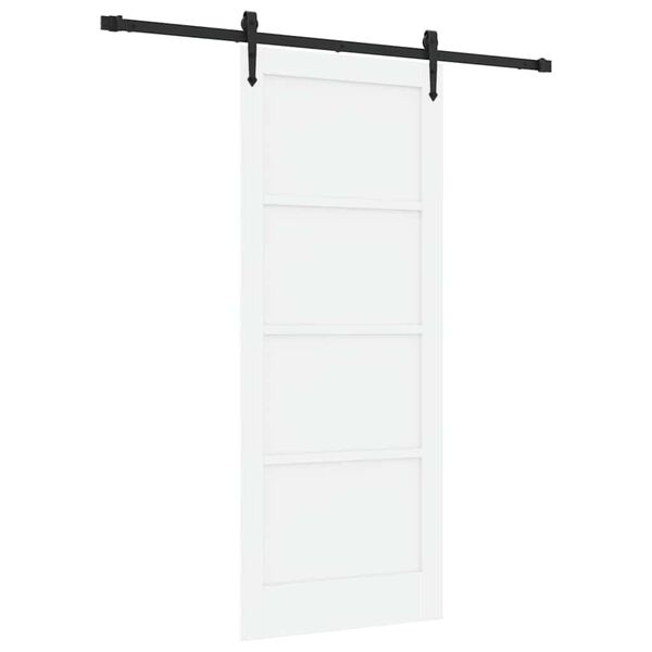 vidaXL Drzwi przesuwne ORKDAL Biały 83 x 202 cm Lite drewno sosnowe