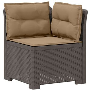vidaXL Sofa Ogrodowa 1-osobowa z Poduszkami w Wyglądzie Rattanowym PP