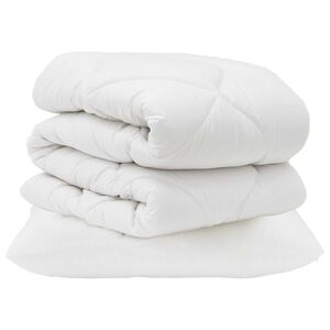 vidaXL Zestaw kołder z poduszką 2 pcs Biały Mikrofibra