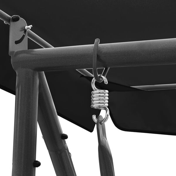 vidaXL Huśtawka ogrodowa z baldachimem, antracytowa