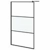 vidaXL Ekrany prysznicowe Czarny 115 x 195 cm Szkło i aluminium