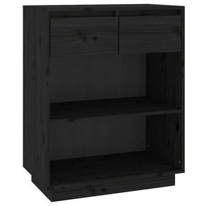vidaXL Szafka, czarna, 60x34x75 cm, lite drewno sosnowe