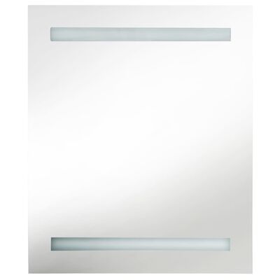 vidaXL Szafka łazienkowa z lustrem i LED, lśniąca biel, 50x14x60 cm