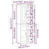 vidaXL Highboard Dąb Sonoma 60 x 35 x 182 cm Materiał drewnopochodny