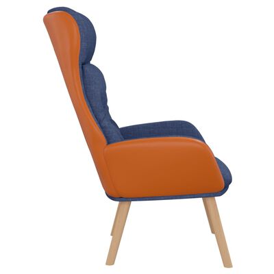 vidaXL Fotel wypoczynkowy, niebieski, tkanina i PVC