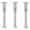 vidaXL Lampy ogrodowe na słupku, 3 szt., srebrne, 60 cm, stal