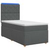 vidaXL Ł&oacute;żko z box spring LED z materacem ciemnoszary 90 x 190 cm
