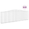 vidaXL Kosze gabionowe, 20 szt, 400x30x120/140cm, galwanizowane żelazo