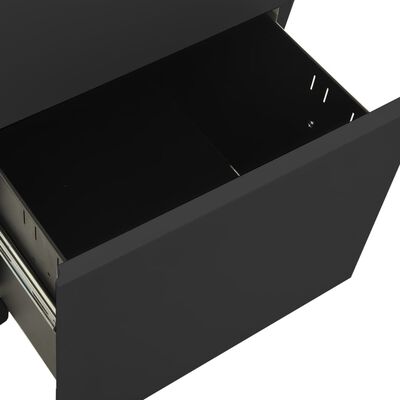 vidaXL Mobilna szafka kartotekowa, antracytowa, 39x45x67 cm, stalowa