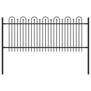 vidaXL Ogrodzenie Łukowe ze Szpikulcem Czarny 200 x 130 cm