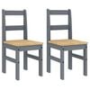 vidaXL Krzesła stołowe Panama, 2 szt., szare, 40x46x90 cm, sosnowe
