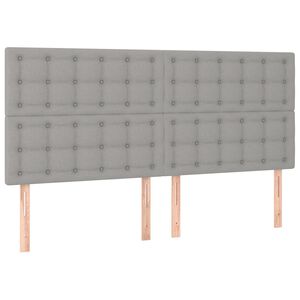 vidaXL Zagł&oacute;wek jasnoszary 160x5x118/128 cm tkanina