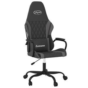 vidaXL Fotel gamingowy, czarno-szary, sztuczna sk&oacute;ra