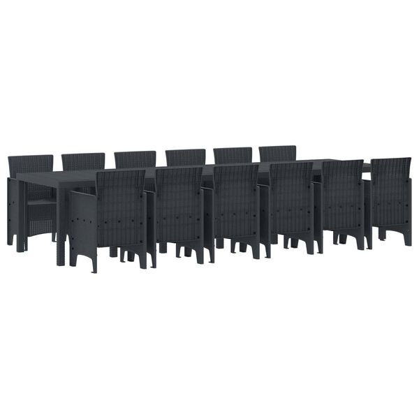 vidaXL Zestaw do jadalni w ogrodzie 13 pcs Antracyt Rattan Polt