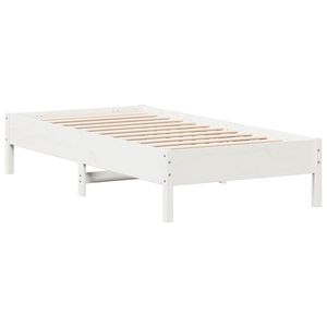 vidaXL Rama ł&oacute;żka bez materaca, biała, 75x190 cm, lite drewno sosnowe