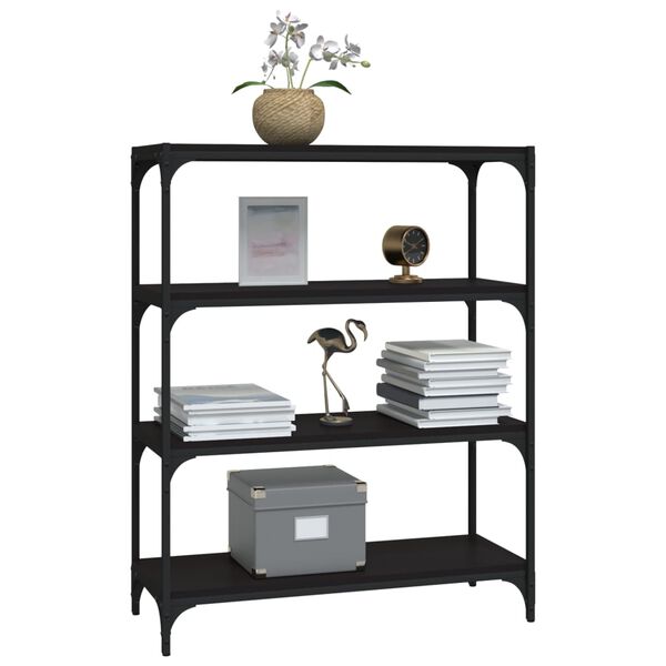 vidaXL P&oacute;łka na książki, czarna, 80x33x100 cm